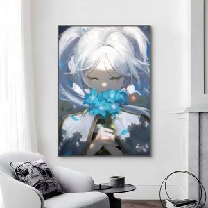 Bandai | Anime Cô Gái Dễ Thương F-Frieren Tự Làm Tranh Gắn Đá Khảm Full Cover Acrylic Vuông Kim Cương Thủ Công Nghệ Thuật Trang Trí Nhà Sáng Tạo Quà Tặng