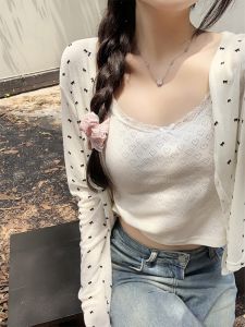 ฤดูร้อน ถักแบบบางเปิด คาร์ดิเกน แขนยาวพิมพ์ลายผีเสื้อ โพลีเอสเตอร์ ผู้หญิง เสื้อท่อนบน Early ฤดูใบไม้ร่วง ชุดทองแดงซัลเฟต