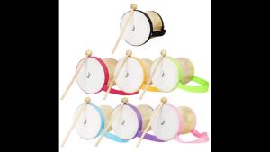IRIN | IRIN Wooden Indian Drums Hand Drums with Sheepskin Percussion Instrument with Drumsticks for Children Beginners Music Gift