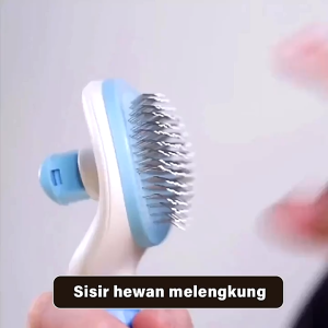Sisir Grooming Profesional Untuk Anjing & Kucing dengan Tombol Otomatis - Sisir Anjing dan Kucing