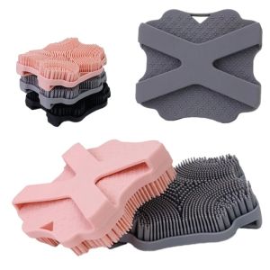 Bàn Chải Tắm Silicon Tẩy Tế Bào Chết Với Tay Cầm Chống Trượt Phụ Kiện Tắm Massage Giúp Làm Sạch Sâu Và Chăm Sóc Cơ Thể