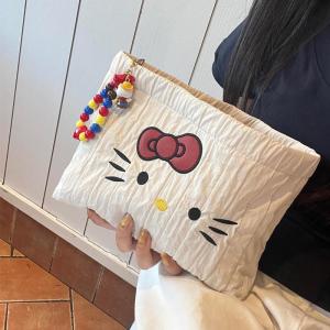 กระเป๋าเครื่องสำอาง Kitty กระเป๋าใส่ของสุดน่ารักแบบพกพาสำหรับผู้หญิง กระเป๋าใส่ของใช้ประจำวันสำหรับการเดินทางและลำลอง รุ่นใหม่ปี 2025
