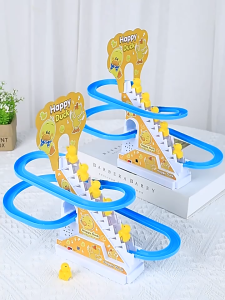 Kids Musical Penguin Climbing Stairs Race Track Pretend Play Toy with Lights Mainan Tangga Gelonsor Penguin Dinosaur