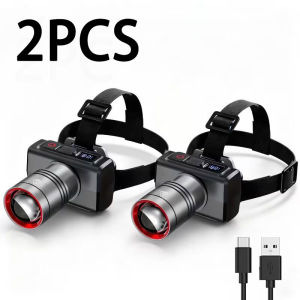 Đèn Pha LED Có Thể Sạc Lại Với Đèn Pin Cảm Biến Pin Tích Hợp Để Câu Cá Cắm Trại - Đèn Lồng Có Thể Điều Chỉnh Độ Sáng