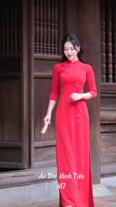 Áo Dài Lụa Mỹ Cao Cấp Họa Tiết Đính Kết Thủ Công Tỉ Mỉ Bằng Chỉ - Mã M7