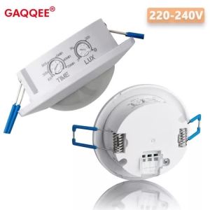 AC 220V-240V Human Body Infrared Sensor Switch 500-1200W LED Detector Smart Switches 3-200lux Adjustable Projection Light Sensor