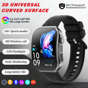 LIGE | LIGE New Bluetooth Call Smart Watch For Men 2.2" HD Curved Screen Sports Watch Temp Health Monitor Smart Watch For Android iOS
