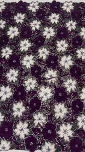 2026 New Rhododendron Pattern Tulle 5 Yards Luxury Beaded Embroidery Fabric For High End Evening Dress and Gown Creation AT3016