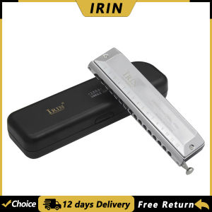 IRIN | IRIN Chromatic Harmonica 16 Holes 64 Tones Metal Harmonica for Beginners Music Lovers Portable Woodwind Musical Instruments