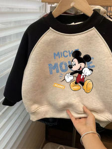 Áo Hoodie Bông Mickey In Chữ Alphabet Cổ Tròn Cho Bé