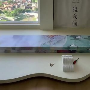 Waterproof Movable Chinese Style Foldable Screen with Landscape Pattern
