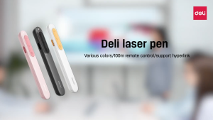 Deli Laser Pointer Wireless USB A Type C Pen Presentasi PPT Sinar Merah 100M ES002
