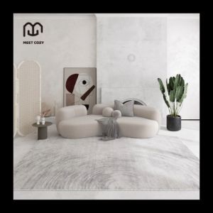 MEET COZY พรมปูพื้น ขนนิ่ม พรมแคชเมียร์เลียนแบบ carpet พรม ตกแต่งสวย พรมมินิมอล#1 DB-Grey