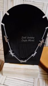 Kalung Nama - Zedd Jewelry: Warna Silver dan Emas Tahan Lama Anti Karat - Cantik Berkualitas Cocok Untuk Kado Hadiah - 5 Name Series Necklace: Titanium 18K Gold Plated - COD Bayar Di Tempat
