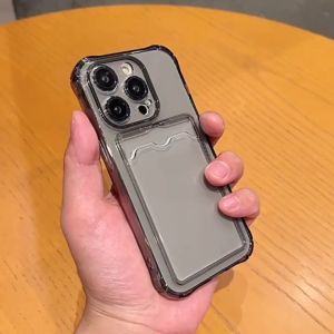 Compatible with iphone 15 14 13 12 Pro Max Casing Card holder transparent xr xs Max 7 8 Plus 11Pro 13P silicone iPhone