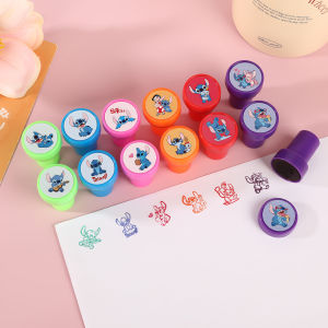 Disney | 12PCS Cartoon Seal Gift Stitch Cartoon Pattern Seal Kindergarten Rewards Stamps Christmas Gift