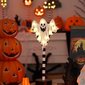 Halloween Decorations Pumpkin Lamp Modeling Lamp Layout Desktop Decoration Bat Ghost Skull Wooden Small Night Lamp