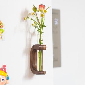 Magnezie Lọ Hoa Bằng Gỗ Nguyên Khối Mới 2024 Lọ Hoa Bằng Thủy Tinh Bằng Gỗ Hickory Lọ Hoa Gắn Vào Tủ Lạnh Phụ Kiện Trang Trí Nhà