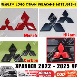 Emblem Logo Depan Belakang Mitsubishi Xpander 2017 2024 2025 Hitam Merah Carbon