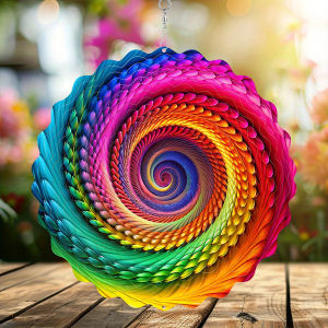1 ชิ้น Rainbow อุโมงค์โลหะ WIND SPINNER กลางแจ้ง 3D Windmill WIND CHIME Garden Terrace Porch ตกแต่งจี้วันแม่วันเกิดพิธีขึ้นบ้านใหม่ของขวัญ