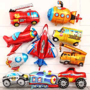 Cartoon Car Aluminum Balloon Boy Birthday Party Layout Baby Full-Year Kids Aircraft Toy Scene Decoration