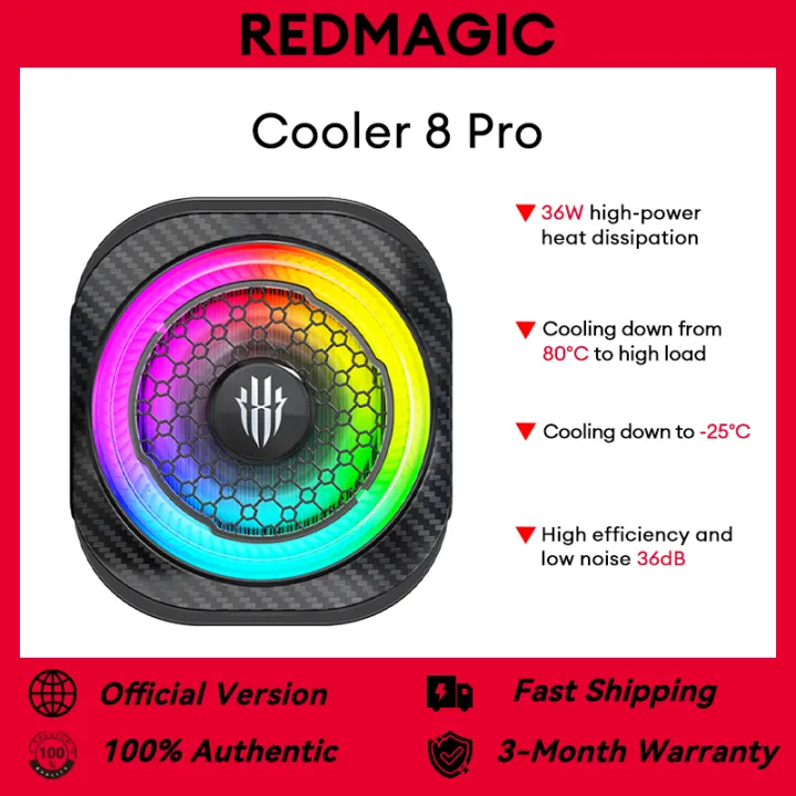 Redmagic Cooler 8 Pro Magnetic Back Clip Phone Cooler 36W High-power Fast Cooling Low Noise for Phone Gaming Live Streaming
