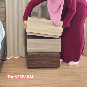 Furniture Direct HUDA VESPAR Stackable 2 Drawer Bedside-4 Color