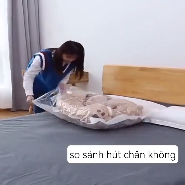 Túi Hút Chân Không Đựng Quần Áo Túi Bọc Quần Áo Chống Bụi Trong Suốt Bảo Quản Chăn Ga Gối Tiết Kiệm Không Gian du lịch