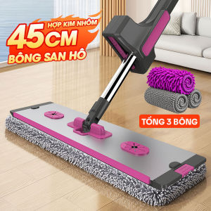 Cây lau nhà tự vắt KITIMOP KTM-45 PRO bàn nhôm 45cm cán inox 140cm kèm 3 bông san hô