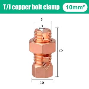 EELHOE | New TJ Series T/J-10/16/25/35 T/J-50-70 Split Bolt Connector Sturdy Durable Copper Bolt Clamp Split Bolt