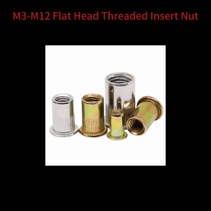30pcs M5/M6/M8 Threaded Insert Nuts Flat Head Aluminum Rivnut Multi Size Rivet Set