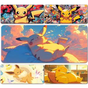 Bandai | Pokemon Mimikyu Gaming Mouse Pad Large Desk Mat 2MM Stitched Edge Keyboard Pad Non Slip Rubber Base Office Table Mat