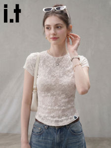 FINGERCROXX | Summer Lace Embellished Fitted Short Sleeve T-shirt