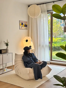 Floor Chair Caterpillar Sofa Beige Ergonomic Lounge Sofa Reading Chair Togo Lazy Caterpillar Replica Chair
