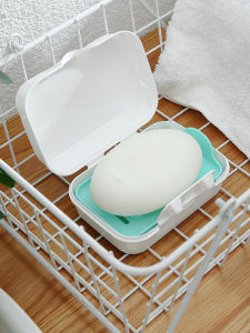 Yamada Soap Dish Cover Bathroom Drain Travel Lock Dustproof Storage Box  Style Universal Soap Box for Household Use