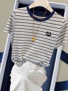 Slim Fit Stylish Korean Striped Short Sleeve T-shirt