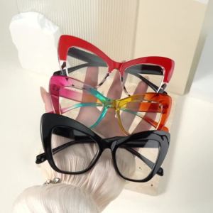 Cat Eye Frame Glasses Retro Fashion Decorative Glasses Y2K Computer Glasses for Women Men