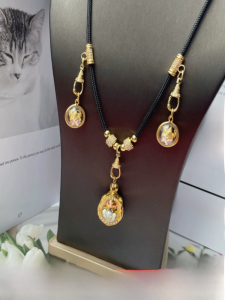 [Thai Element] Diamond-Embedded Thai-Style Amulet Chain Pendant Adjustable Thangka Easy Disassembly Rotate Drill Buckle