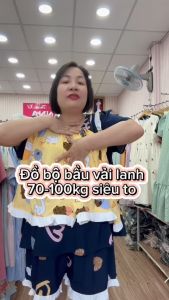 [70-100KG] Đồ bộ bầu mặc ở nhà vải lanh bigsize 100kg (tôn thái 2 da) vải mềm mát dày hơn bền hơn ít nhăn hơn tôn thường