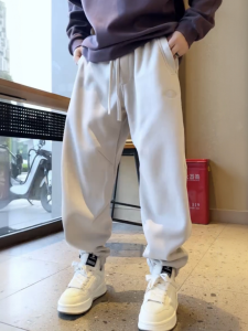 Quần Dài Thể Thao Ấm Áp Mùa Thu Đông Dày Dặn Có Lót Lông Cừu Cho Nam Quần Dài Thường Ngày Ống Rộng Thoải Mái