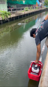 เครื่องสูบน้ำ เรือสูบน้ำ เรือรดน้ำ สตาทง่าย รุ่น บังคับรีโมท แถมฟรี สาย 3 เมตร + หัวพ่นแรงดันสูง 2 แบบ