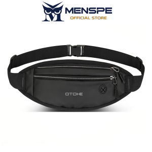 MENSPE Sports Waist Bag Ultra Thin Cross Body Bag PU Multifunctional Water-Repellent Adjustable Bag Money Phone Running Waist Bag Large Capacity Jogging Belt Fanny Pack for Workouts Sports Outdoor