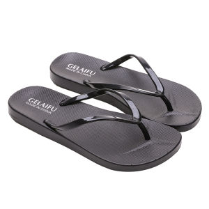 Simple Pure Color Anti-Slip Bathing Beach Sandals Womens Flip Flops Summer Outdoor Wear Couples Hollow out Flat Heel PVC