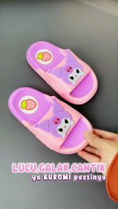 Sandal Karet Anak Perempuan Model Selop Karakter KRM Lucu Kekinian 3 4 5 6 7 8 9 10 11 Tahun FLD 808-14 Pink