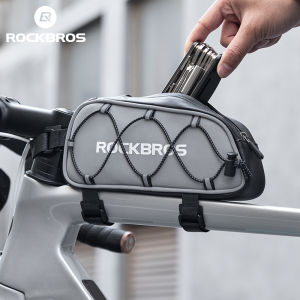 ROCKBROS Bicycle Front Tube Bag Reflective Durable Portable Road Bike Tube Bag Big Capacity Traveling Top Tube Bike Bag Cycling Equipment