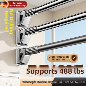 MONLEYTA | No-Drill Easy-Install Adjustable Stainless Steel Rod