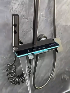 4 in 1 Shower Set with Digital Display - Space Aluminum Piano Keys Bathroom Set Hot & Cold + Bidet