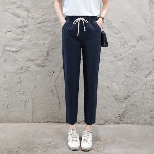 High Waist Cotton Harem Pants Womens Spring Summer Thin Loose plus Size Casual Trousers Autumn Slimming Long Pants