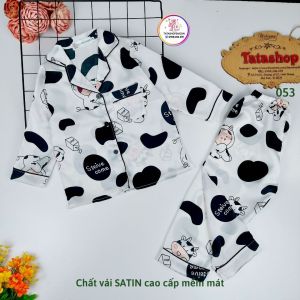 11 đến 42kg - Bộ pijama dài tay mặc ngủ cho bé trai bé gái chất vải SATIN cao cấp mềm mát 089