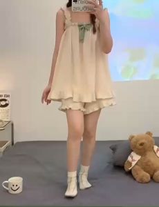 Bộ Ngủ Đũi 2 Dây Bèo Nơ